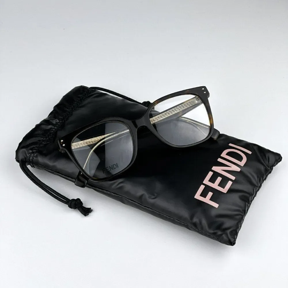 NEW Fendi FE50004I 052 Havana Square Women Eyeglasses FE 50004I